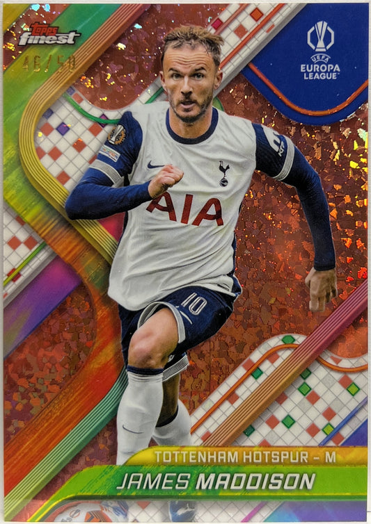 James Maddison 46/50 Rose Gold Mini Diamond Topps Finest UCC 2024/25