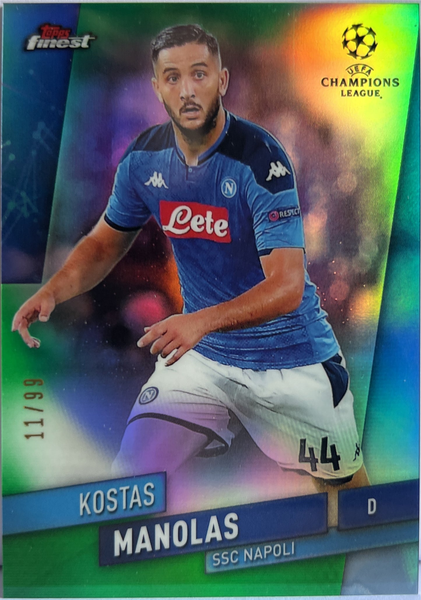 Kostas Manolas 11/99 Green Topps Finest UCL 2019/20