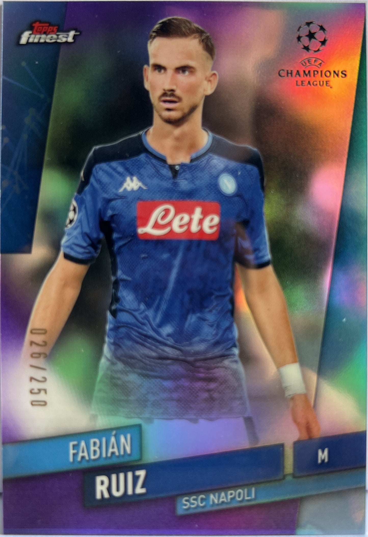 Fabian Ruiz 26/250 Purple Topps Finest UCL 2019/20