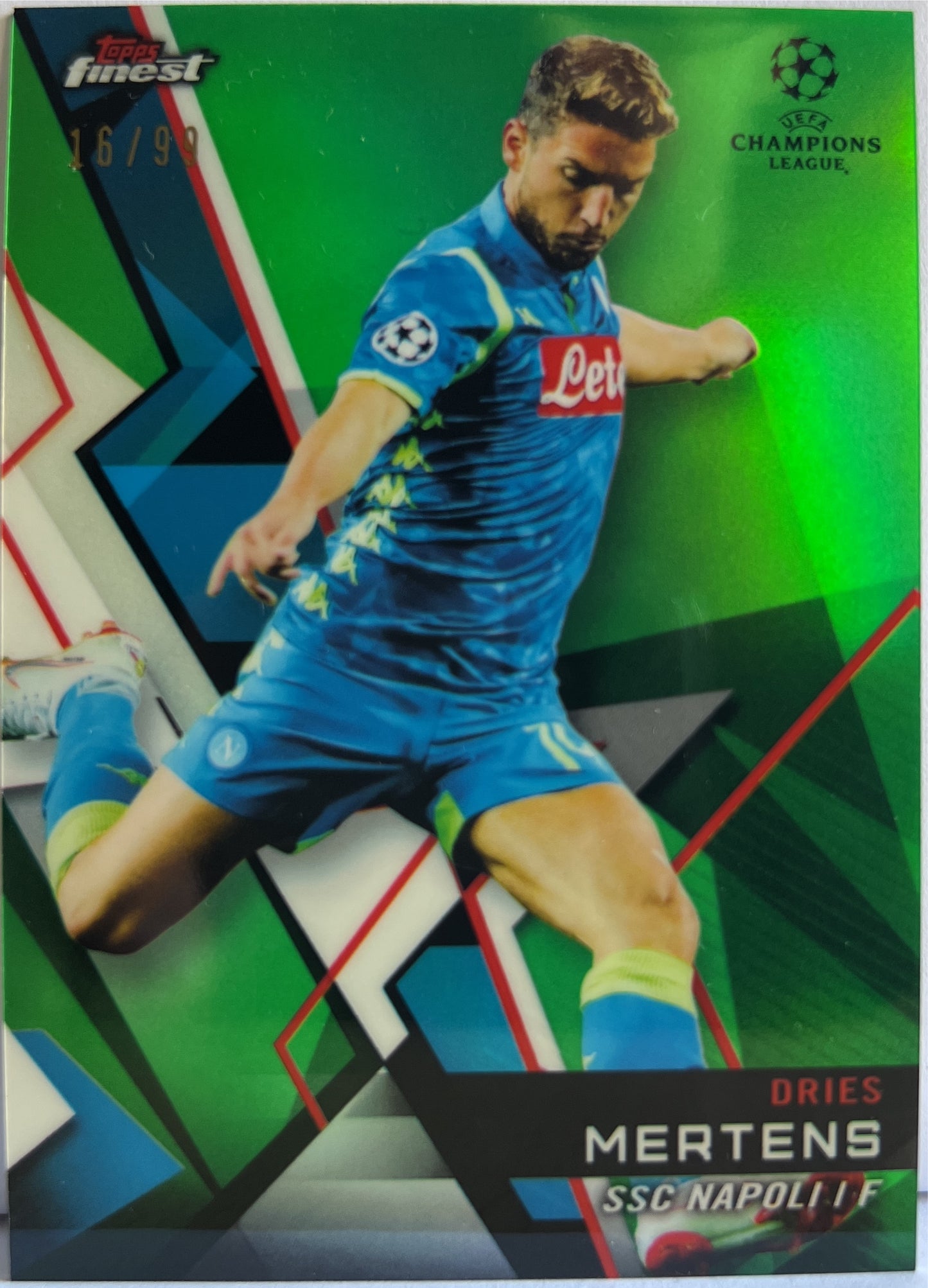 Dries Mertens 16/99 Green Topps Finest UCL 2018/19