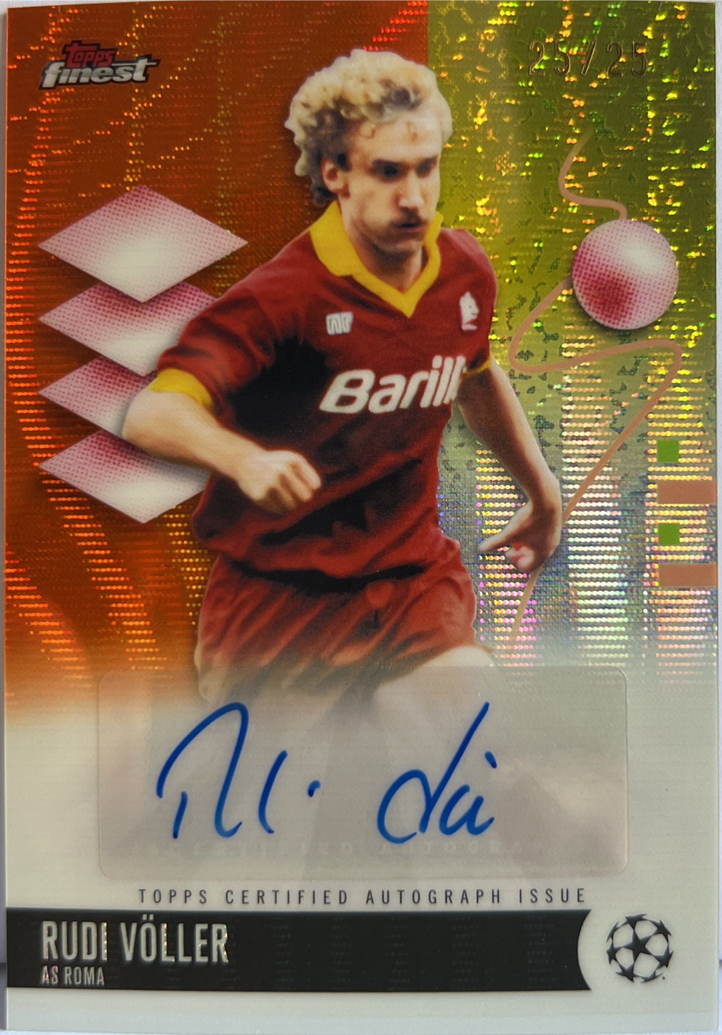Rudi Voller 25/25 Autograph Orange Topps Finest UCC 2025/26