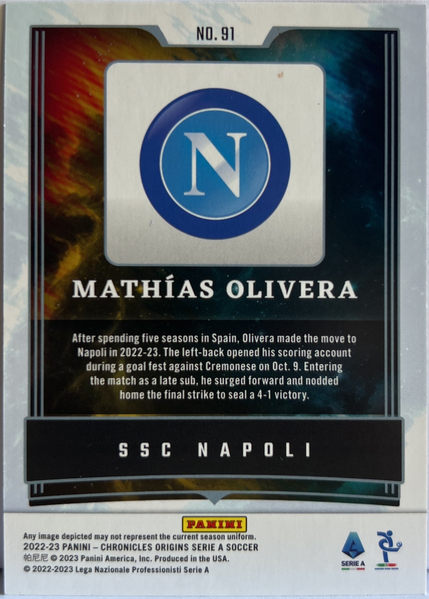 Mathias Olivera 188/199 Origins Red Panini Chronicles 2022/23