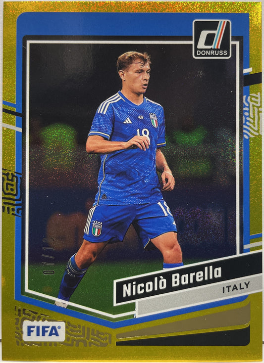 Nicolo Barella 7/10 Gold Donruss Fifa 2023/24