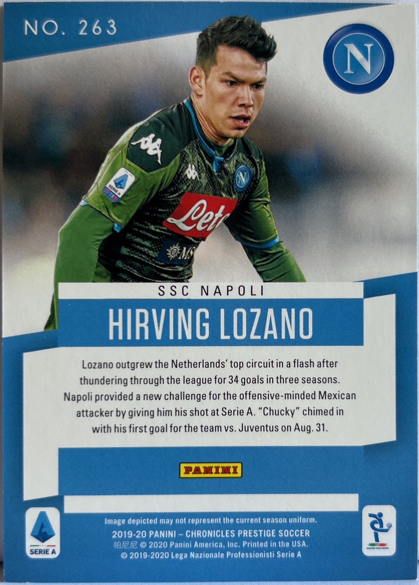 Hirving Lozano 48/55 Prestige Green Panini Chronicles 2019/20