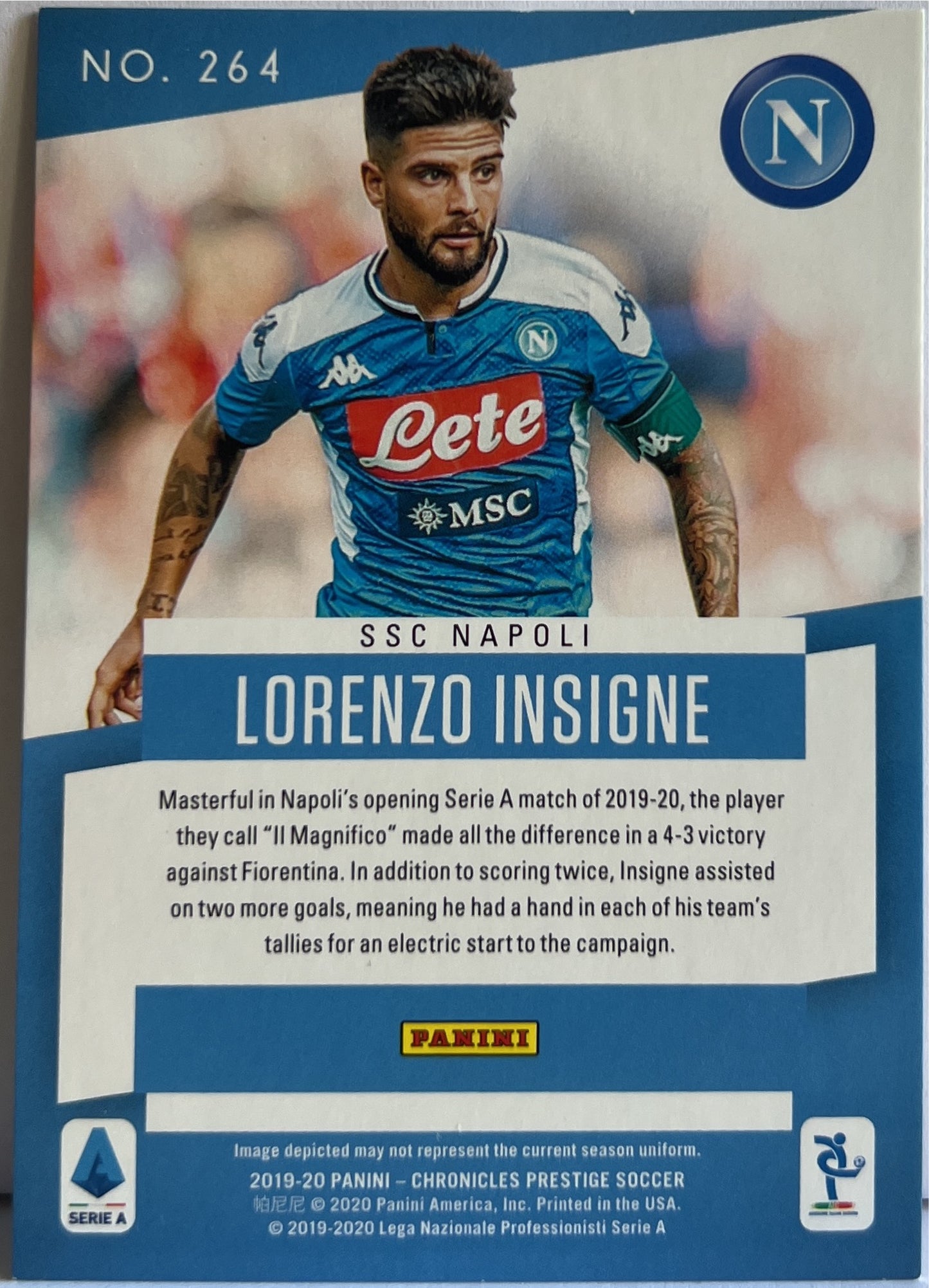 Lorenzo Insigne 44/99 Prestige Orange Panini Chronicles 2019/20