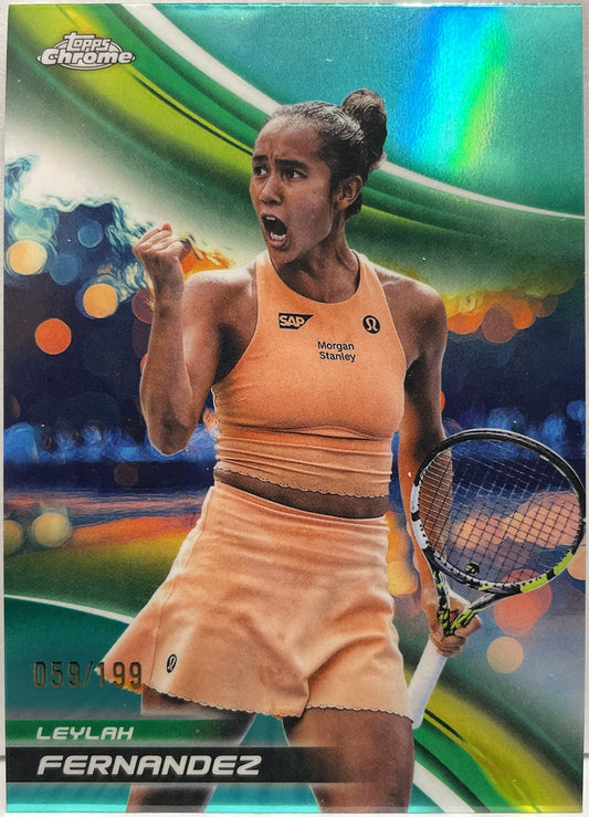Leylah Fernandez 59/199 Aqua Topps Chrome Tennis 2025