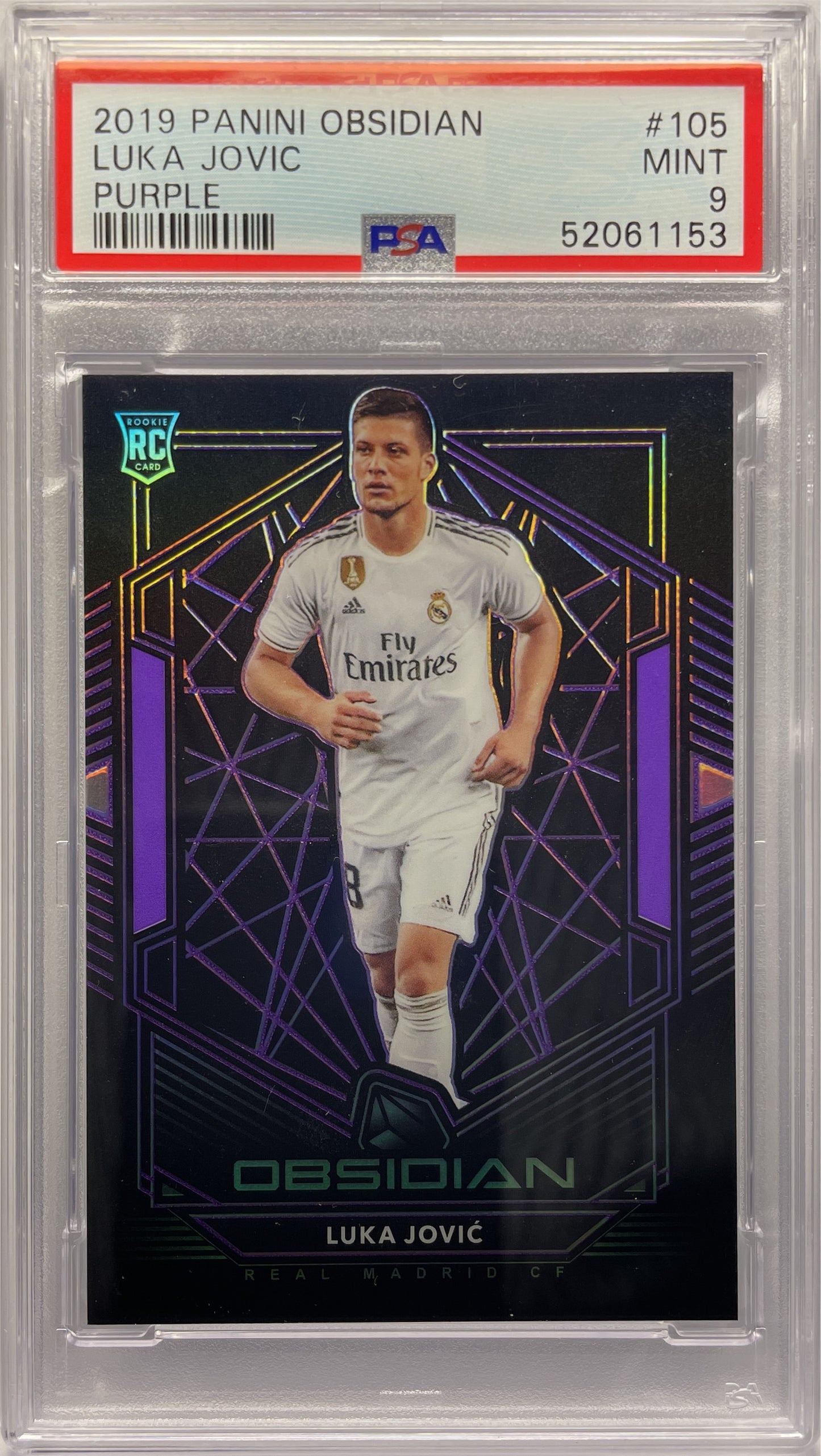 PSA 9 - Luka Jovic 31/65 Rookie Purple - Obsidian 2019/20