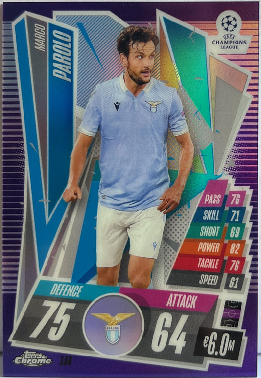Marco Parolo 211/299 Purple Topps Chrome Match Attax