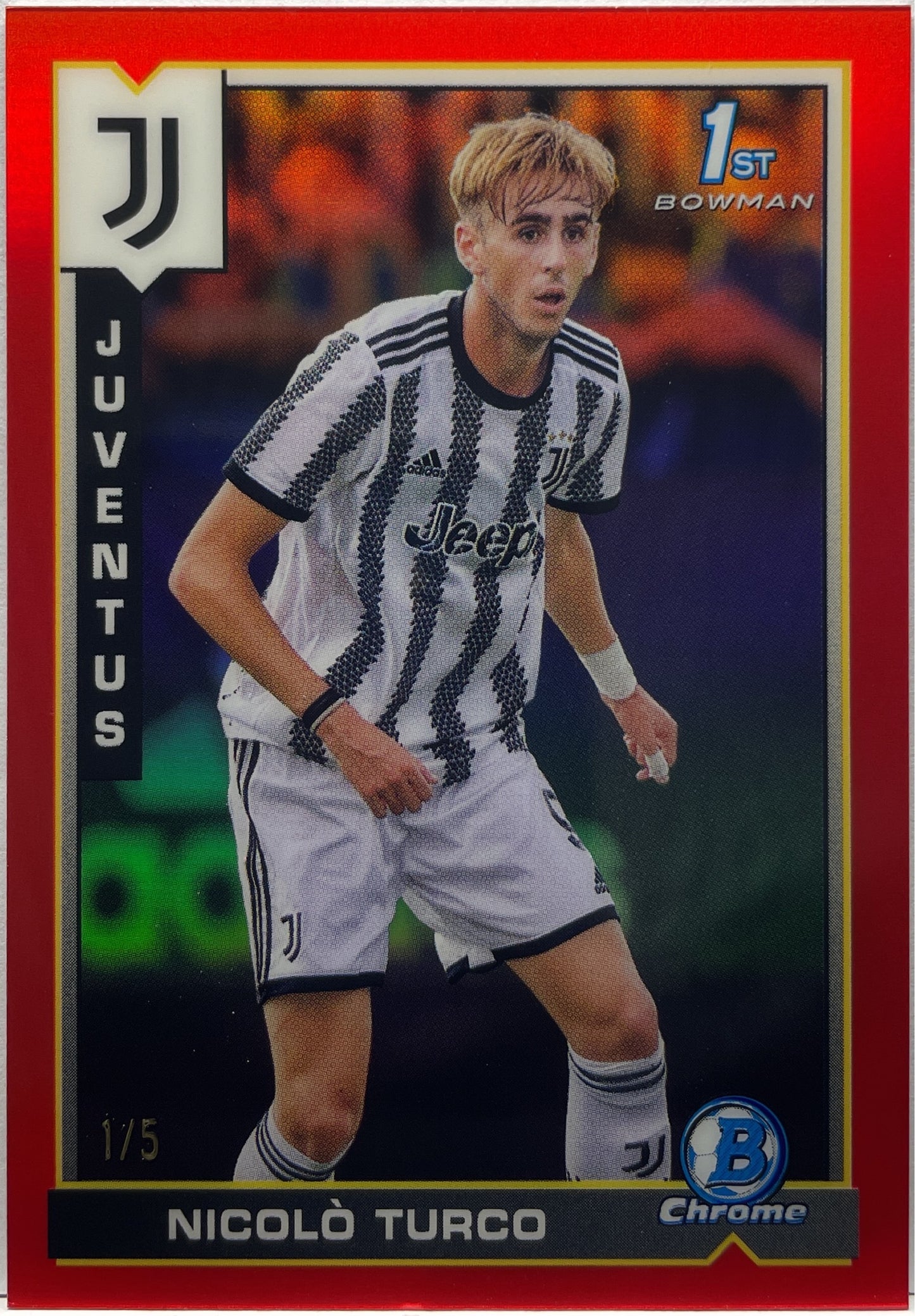 Nicolo Turco 1/5 1ST Bowman Red Topps Chrome Juventus 2022/23