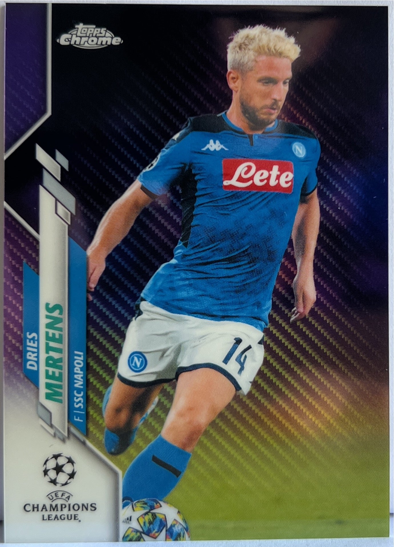 Dries Mertens Purple Topps Chrome UCL 2019/20