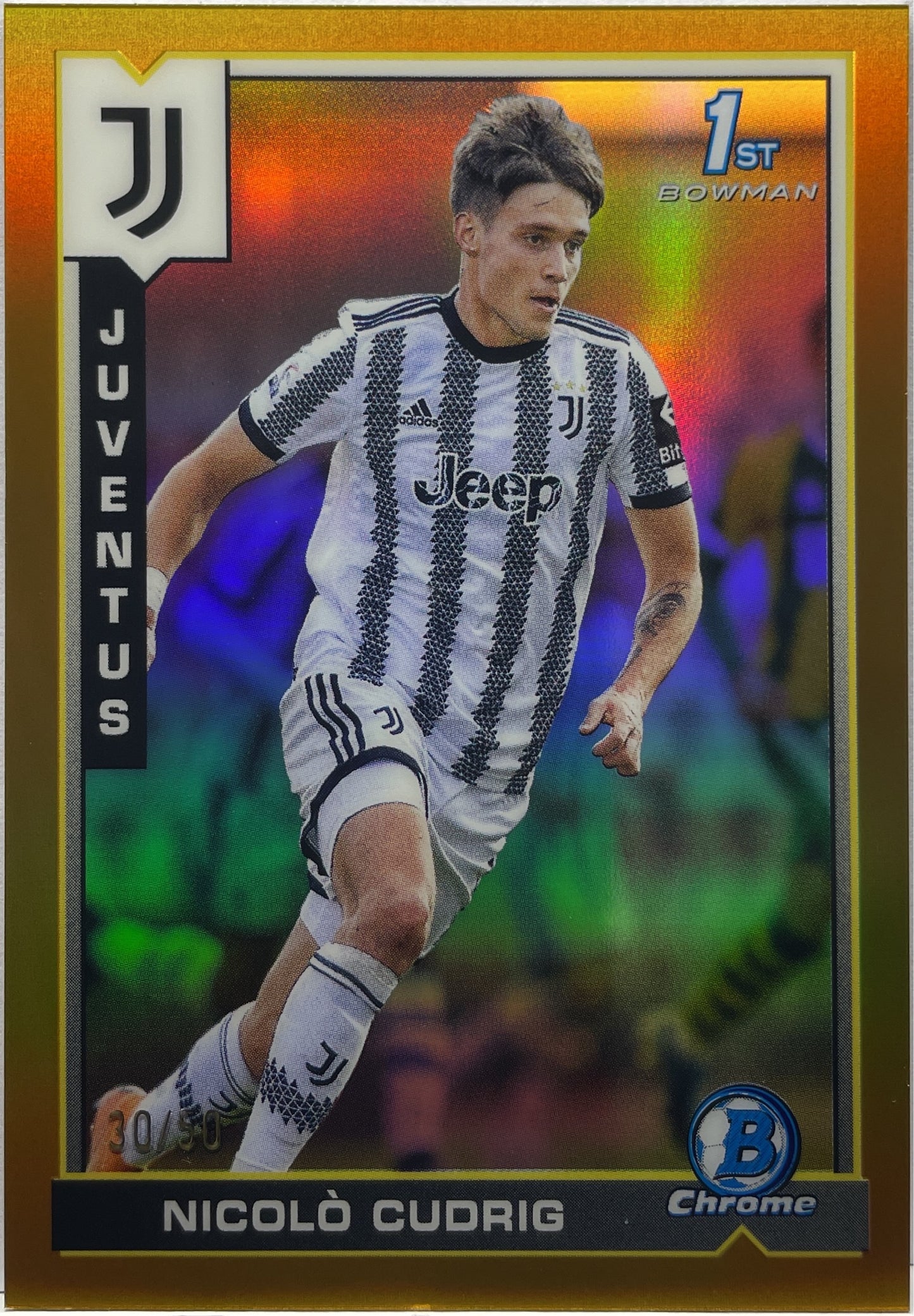 Nicolo Cudrig 30/50 1ST Bowman Gold Topps Chrome Juventus 2022/23