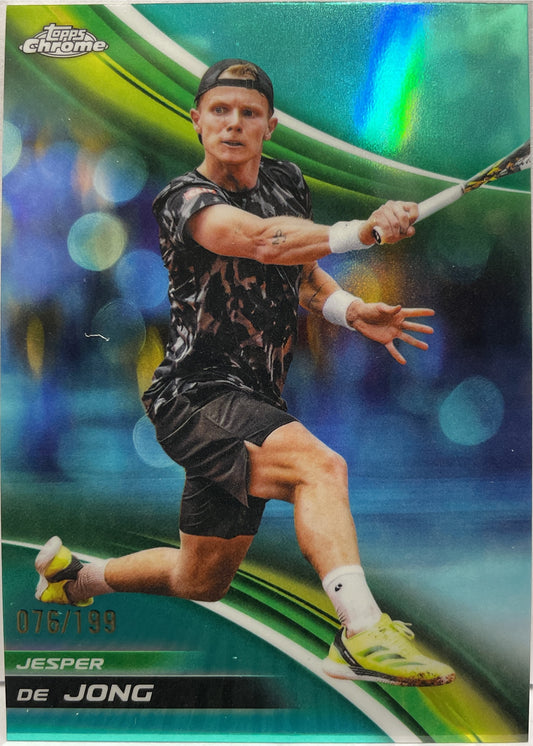 Jesper De Jong 76/199 Aqua Topps Chrome Tennis 2025
