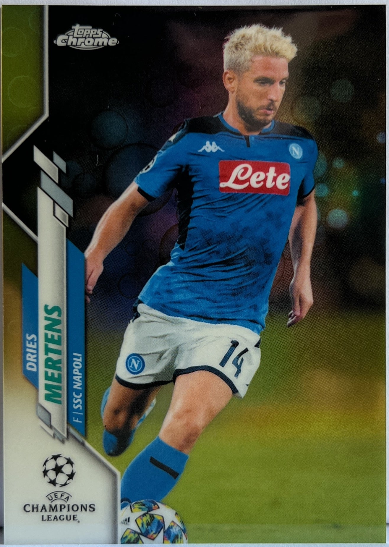 Dries Mertens Gold Bubbles Topps Chrome UCL 2019/20