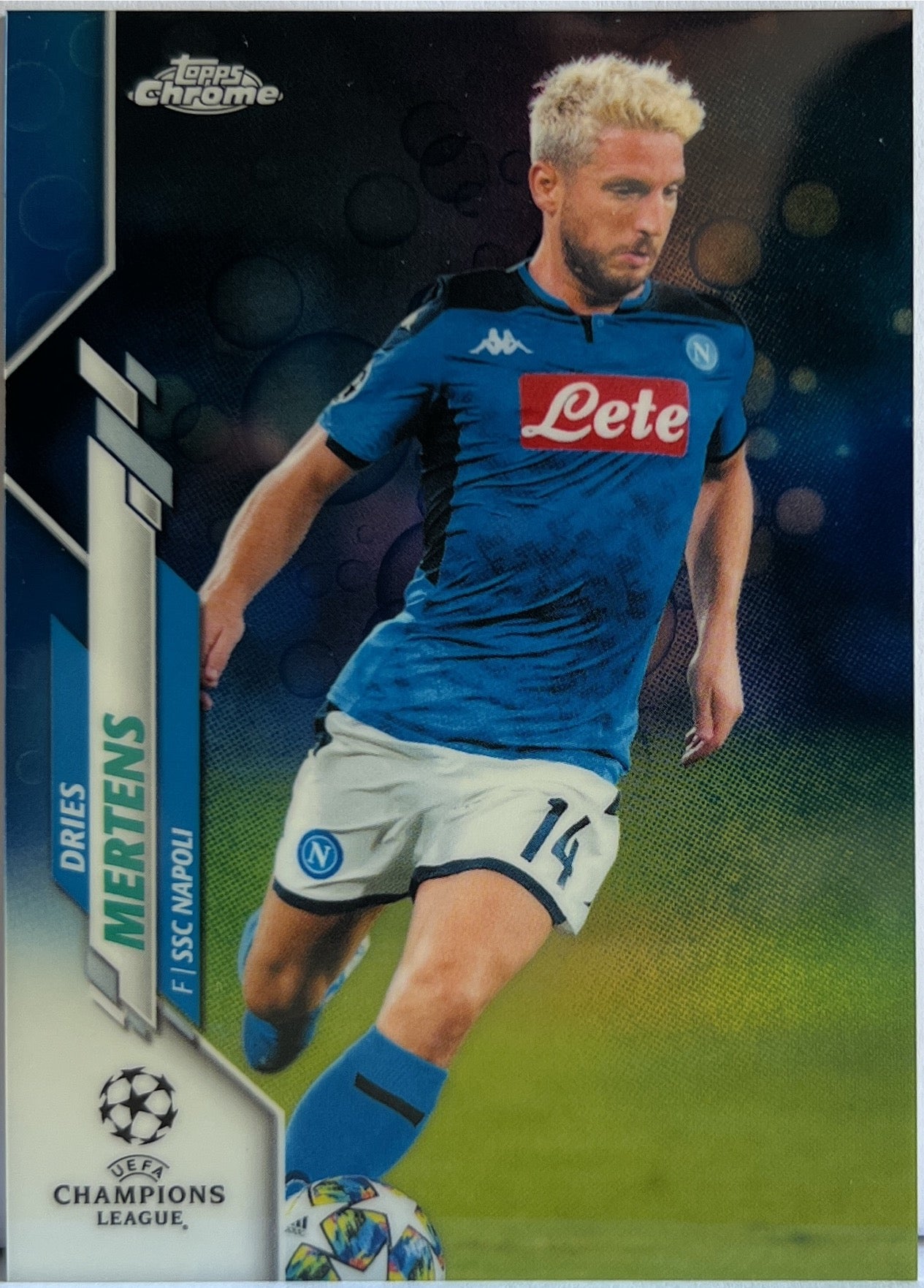 Dries Mertens Blue Bubbles Topps Chrome UCL 2019/20