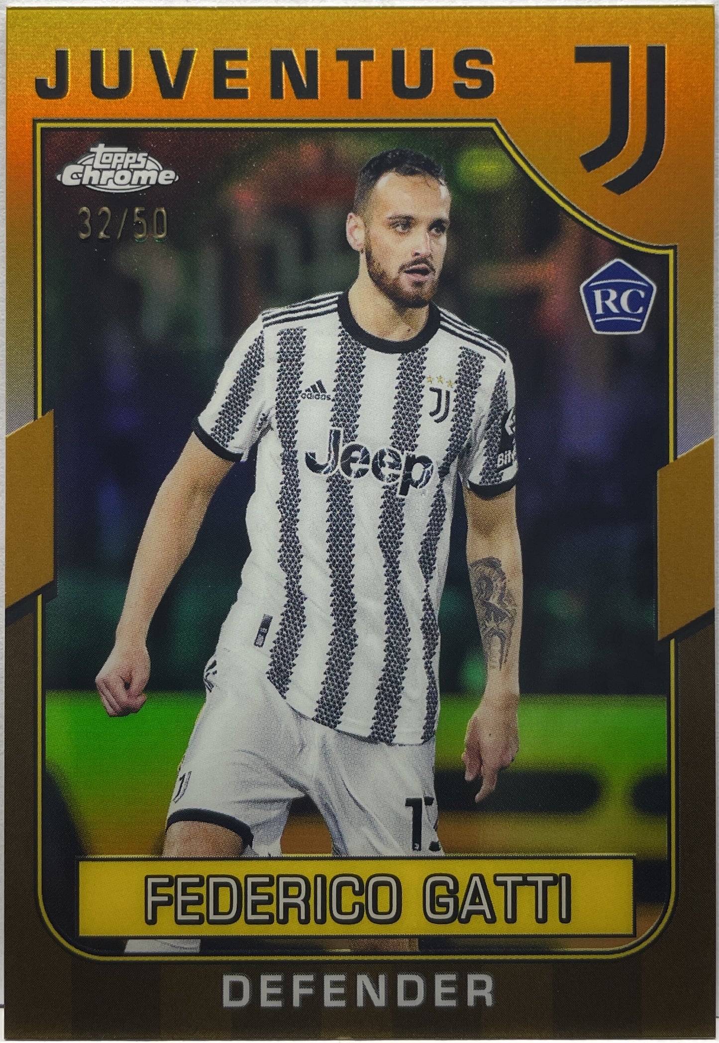 Federico Gatti 32/50 Rookie Gold Topps Chrome Juventus 2022/23