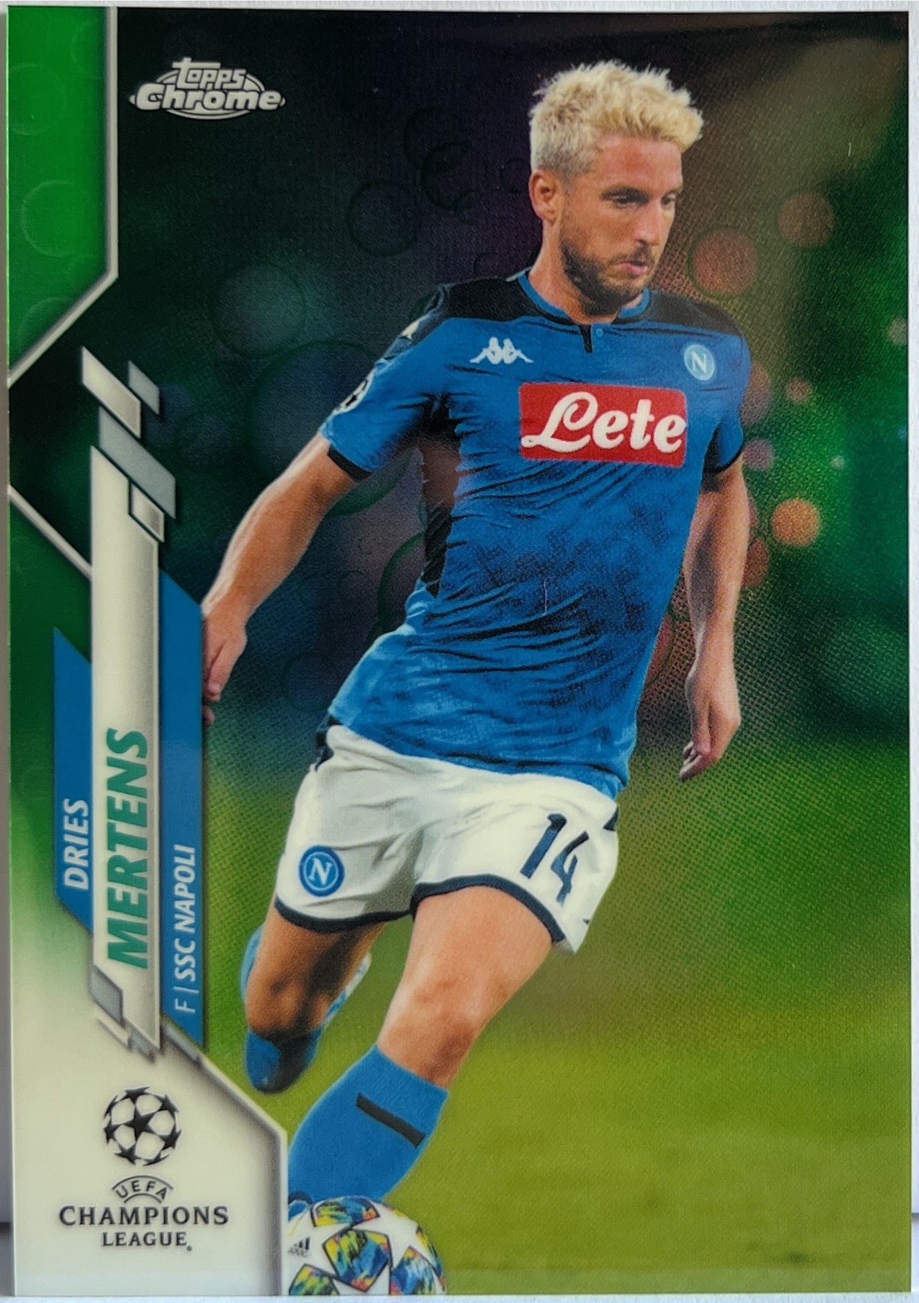 Dries Mertens Green Bubbles Topps Chrome UCL 2019/20