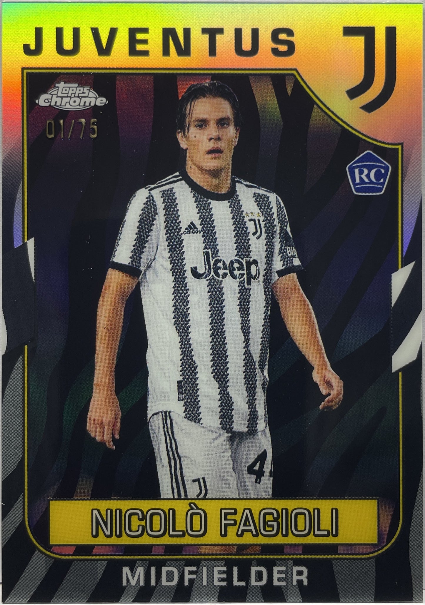 Nicolo Fagioli 1/75 Rookie Zebra Topps Chrome Juventus 2022/23