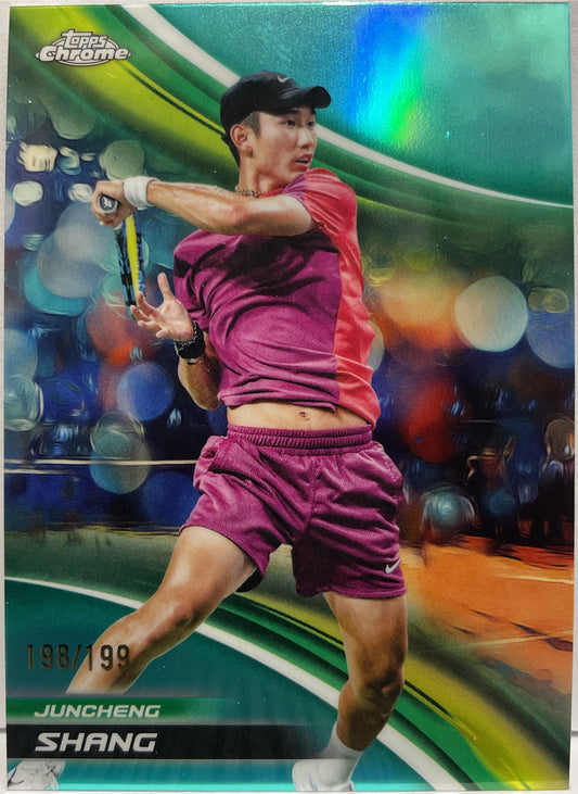 Juncheng Shang 198/199 Aqua Topps Chrome Tennis 2025