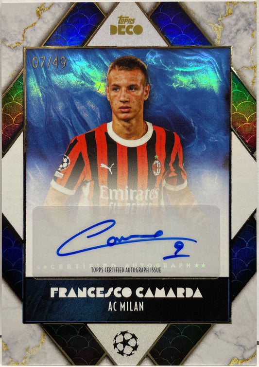 Francesco Camarda 7/49 Autograph Topps Deco 2023/24