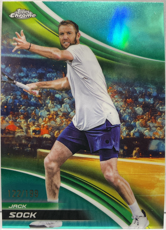 Jack Sock 122/199 Aqua Topps Chrome Tennis 2025