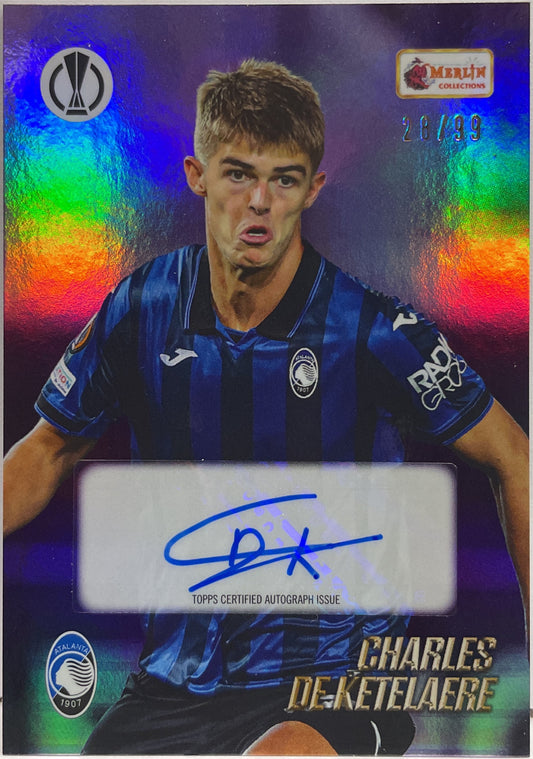 Charles De Ketelaere 28/99 Autograph Topps Merlin Heritage 2022/23