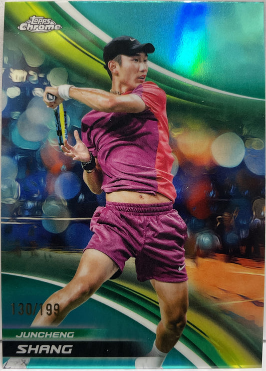 Juncheng Shang 130/199 Aqua Topps Chrome Tennis 2025