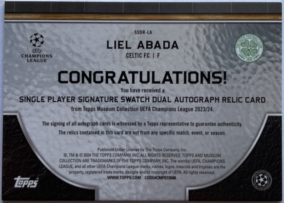 Liel Abada 119/299 Patch Autograph Signature Swatches Topps Museum 2023/24