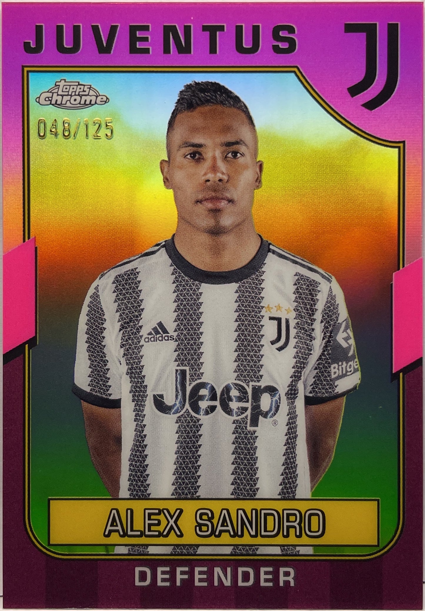 Alex Sandro 48/125 Pink Topps Chrome Juventus 2022/23