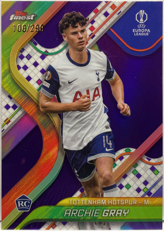 Archie Gray 106/299 Rookie Purple Topps Finest UCC 2024/25