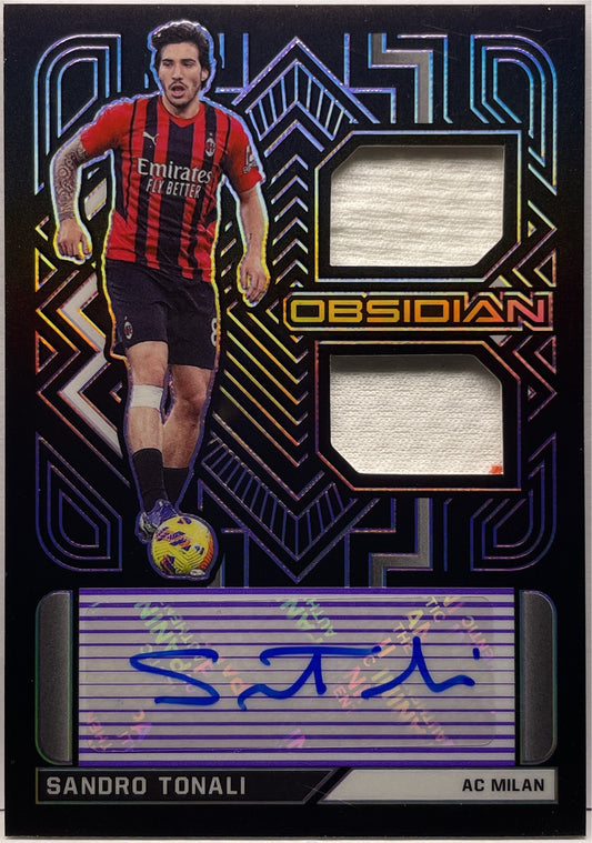 Sandro Tonali 66/75 Patch Autograph Obsidian 2021/22