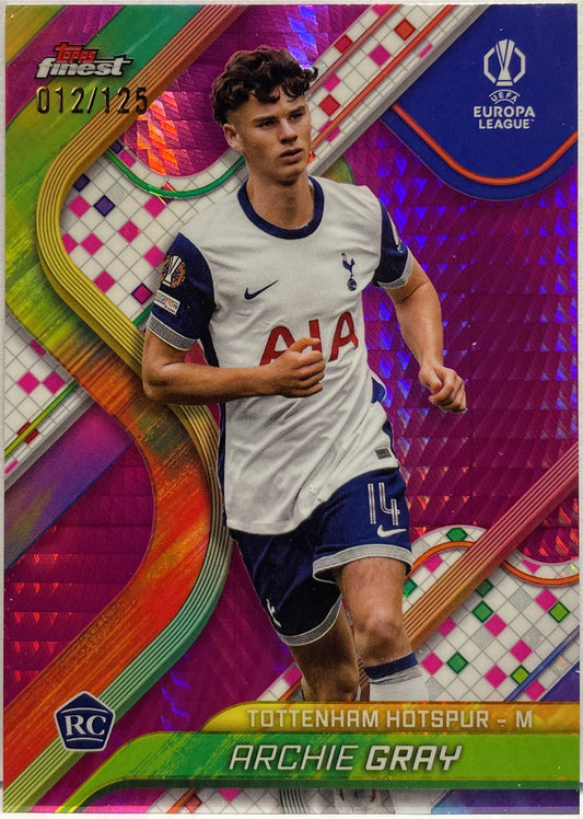 Archie Gray 12/125 Rookie Pink Prism Topps Finest UCC 2024/25
