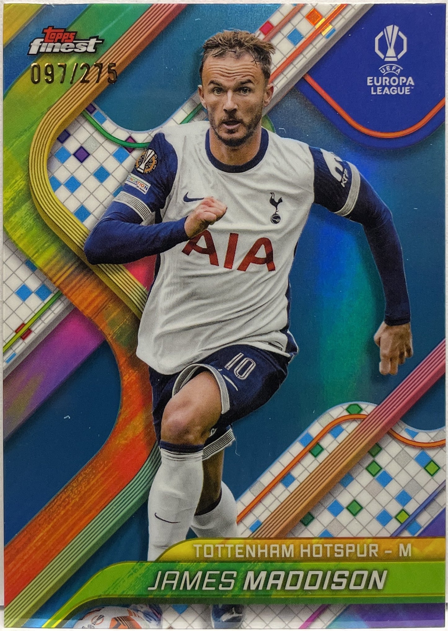 James Maddison 97/275 Sky Blue Topps Finest UCC 2024/25