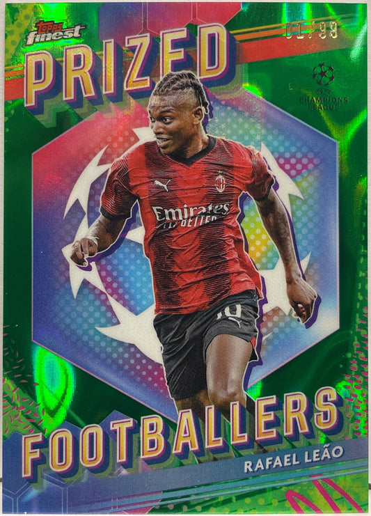 Rafael Leao 1/99 Prized Footballers Green Wave Topps Finest UCC 2023/24