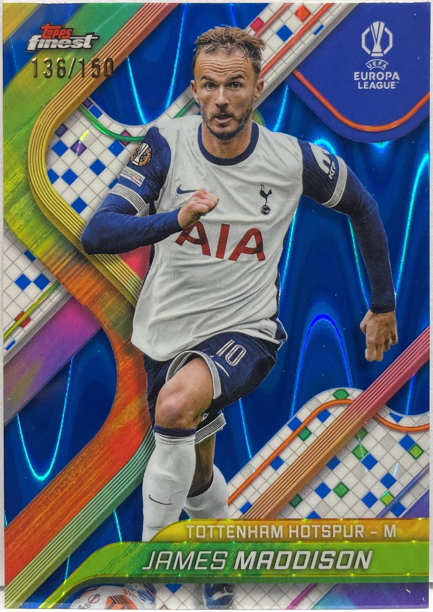 James Maddison 136/150 Blue RayWave Topps Finest UCC 2024/25