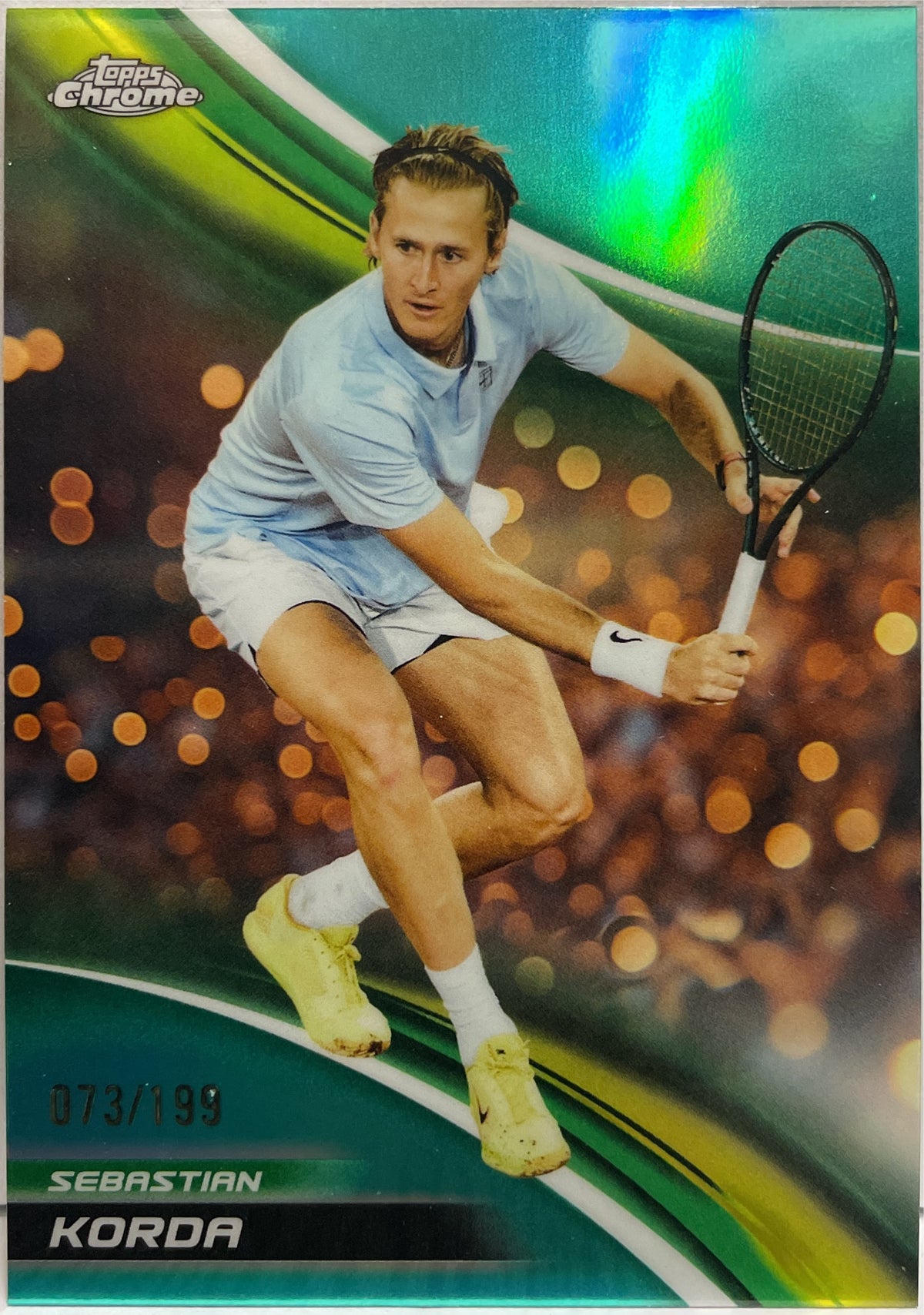 Sebastian Korda 73/199 Aqua Topps Chrome Tennis 2025