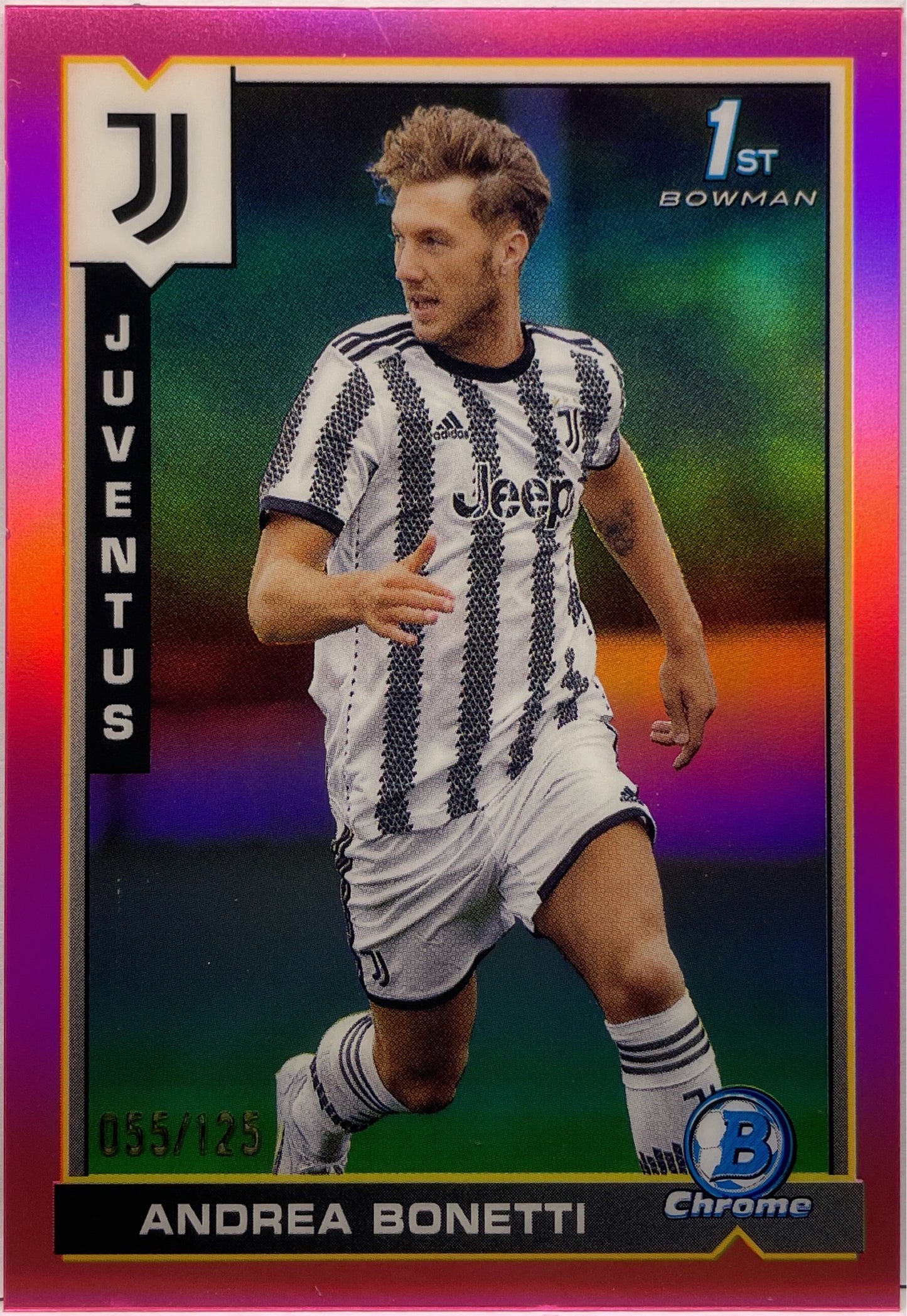 Andrea Bonetti 55/125 1ST Bowman Pink Topps Chrome Juventus 2022/23