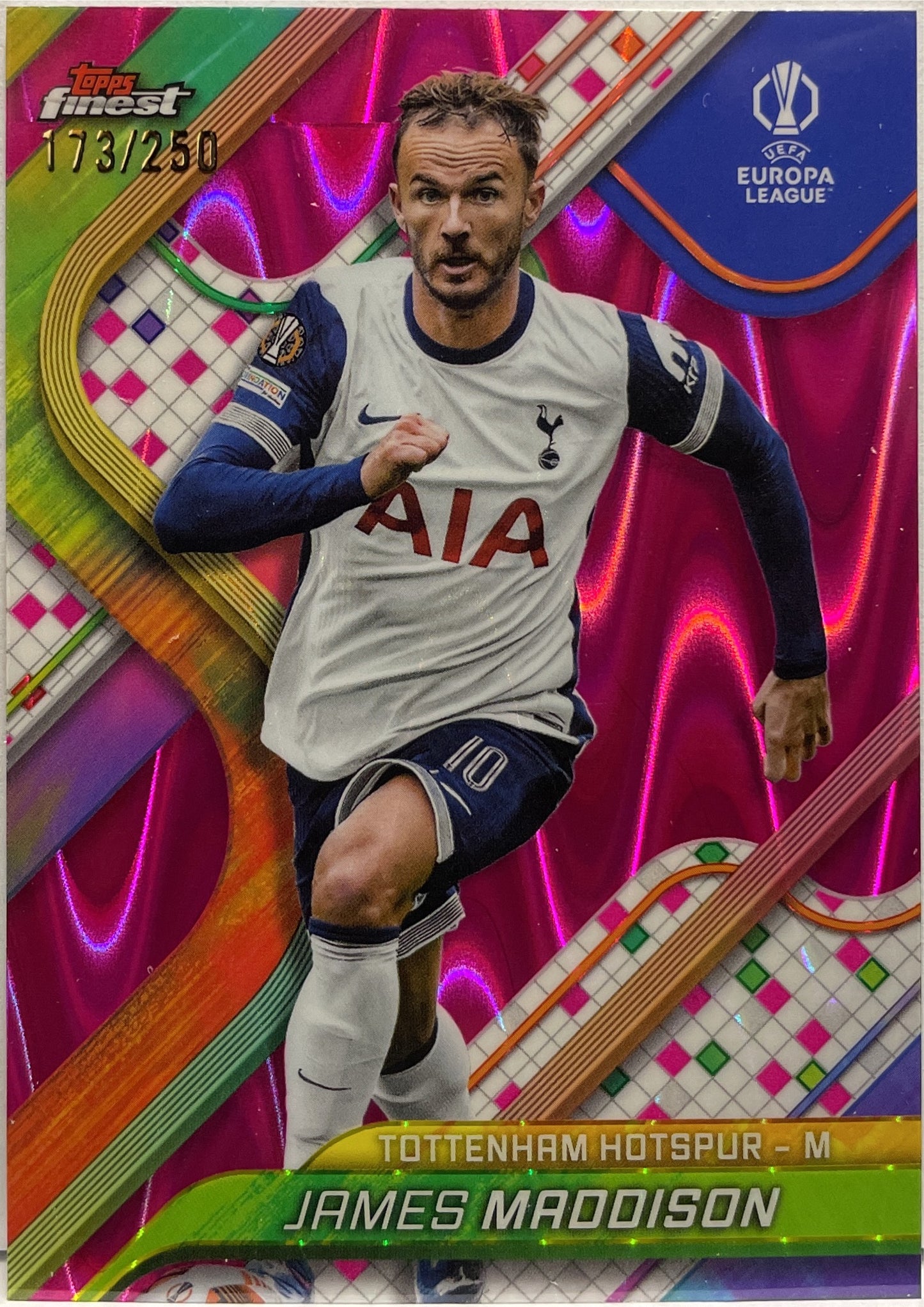 James Maddison 173/250 Pink RayWave Topps Finest UCC 2024/25