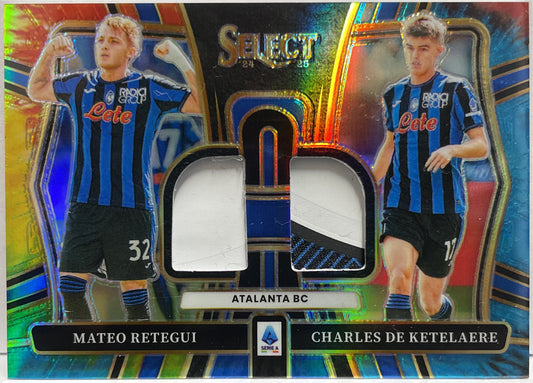 Mateo Retegui Charles De Ketelaere 7/25 Patch Dual Swatches Tie Die Select Serie A 2024/25