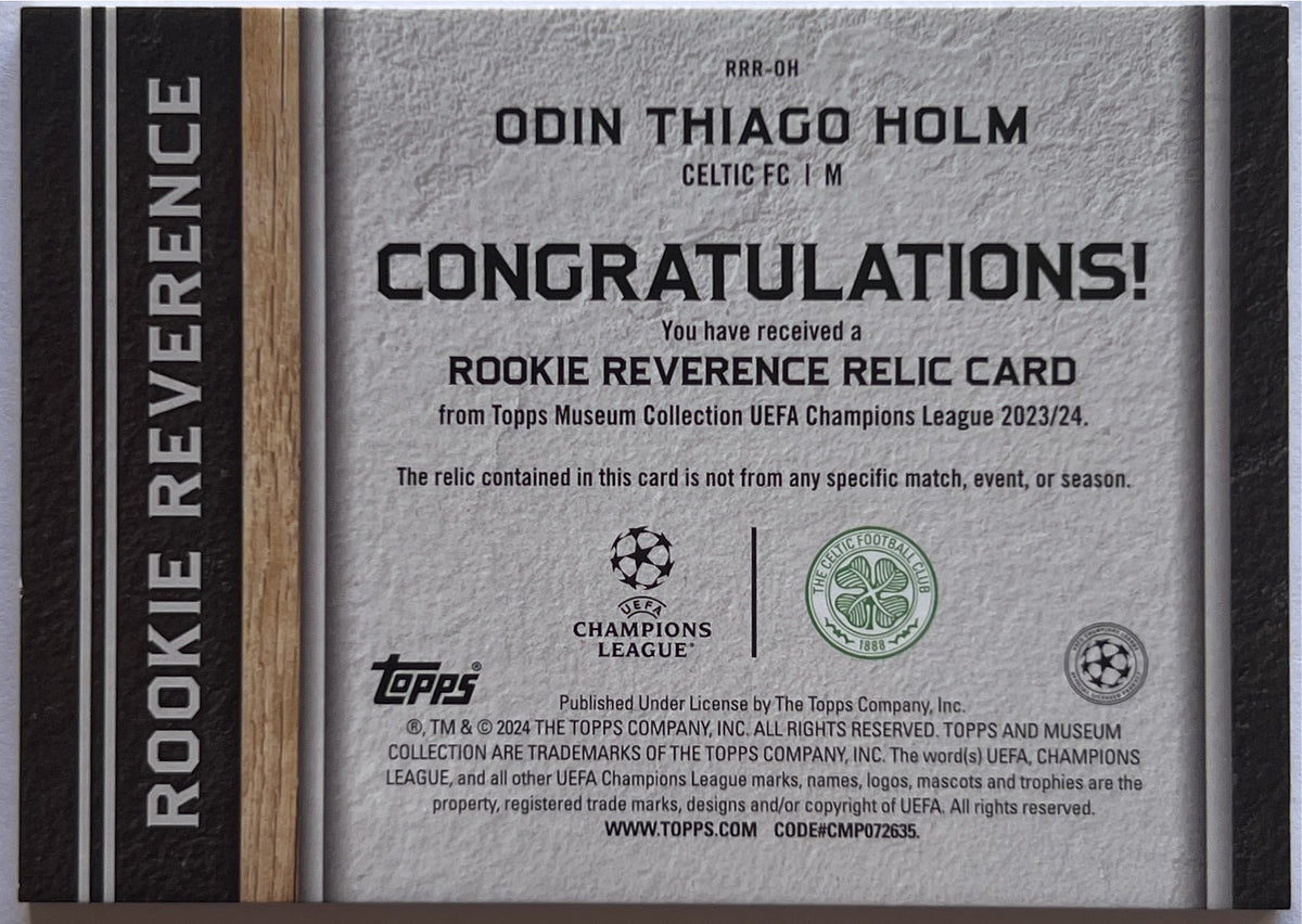 Odin Thiago Holm 62/99 Rookie Patch Reverence Topps Museum 2023/24