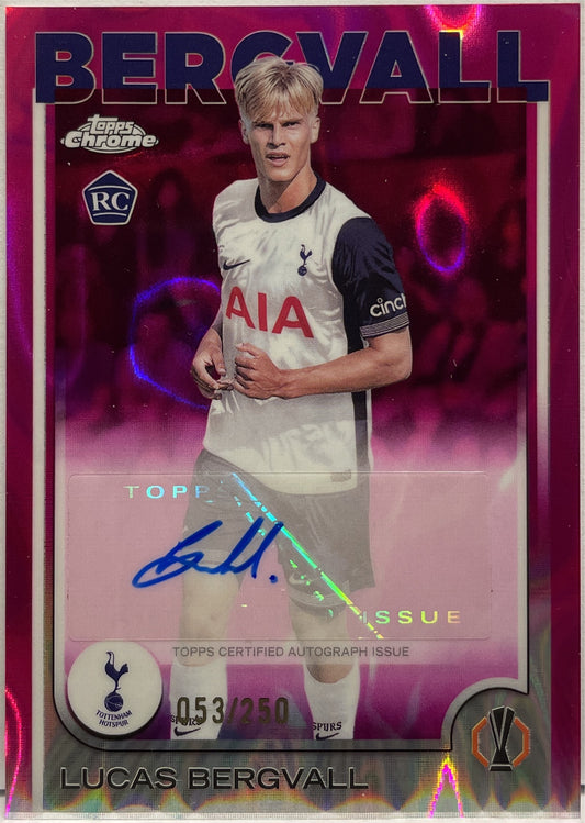 Lucas Bergvall 53/250 Rookie Autograph Pink Lava Topps Chrome UCC 2024/25