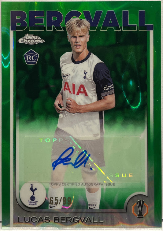 Lucas Bergvall 65/99 Rookie Autograph Green Lava Topps Chrome UCC 2024/25