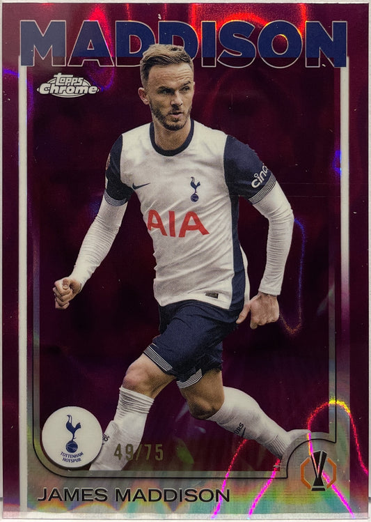 James Maddison 49/75 Magenta Lava Topps Chrome UCC 2024/25