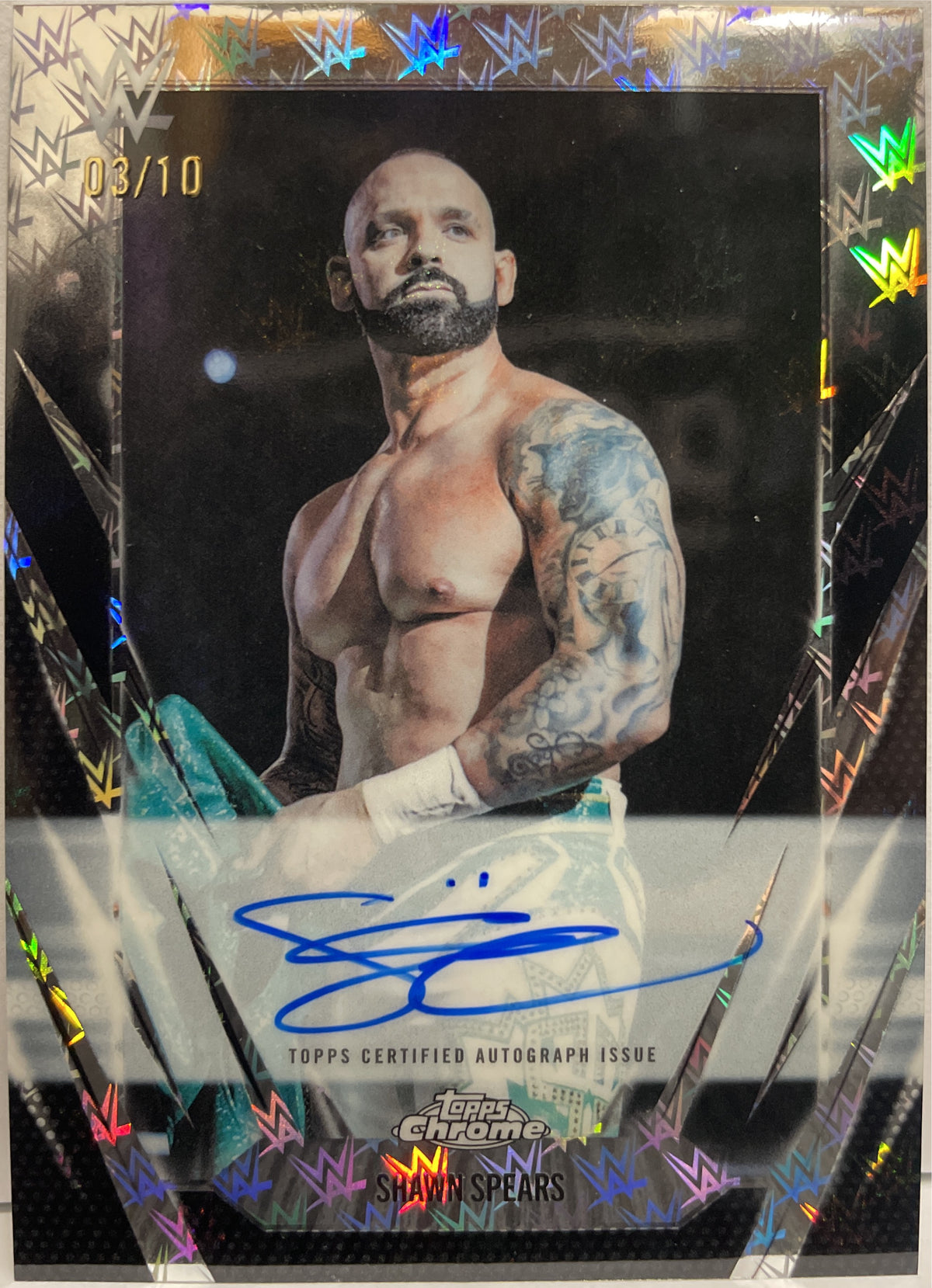 Shawn Spears 3/10 Autograph Black Topps Chrome WWE Logofractor 2026
