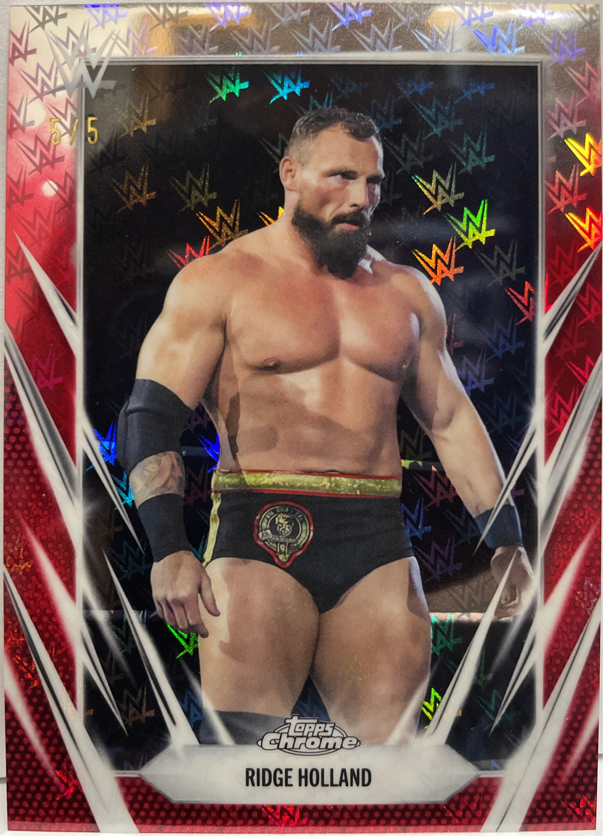 Ridge Holland 5/5 Red Topps Chrome WWE Logofractor 2026
