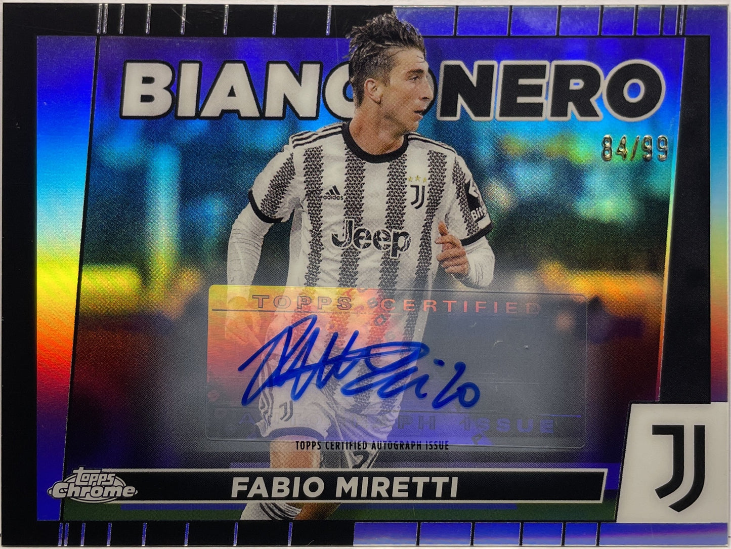 Fabio Miretti 84/99 Autograph Bianconero Topps Chrome Juventus 2022/23