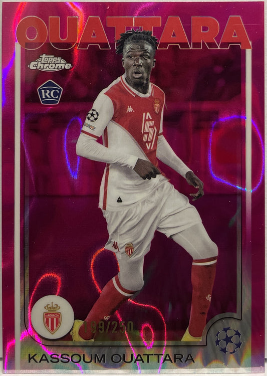 Kassoum Ouattara 199/250 Rookie Pink Lava Topps Chrome UCC 2024/25