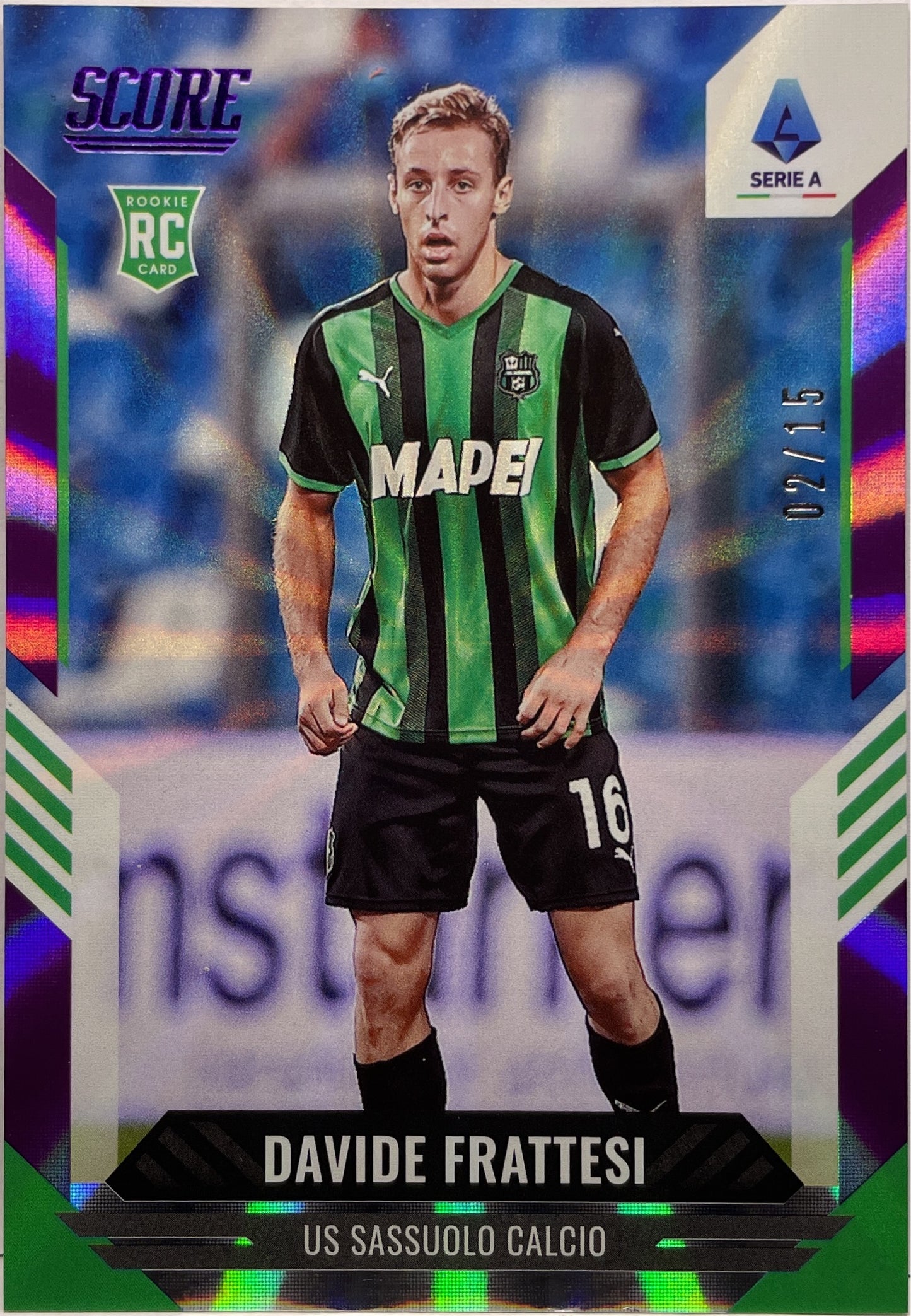 Davide Frattesi Rookie Rainbow Multicolor 1/1 1/5 3/10 2/15 1/25 4/49 41/99 Score Serie A 2021/22