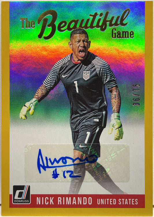 Nick Rimando 36/75 Autograph The Beautiful Game Donruss Fifa 2018/19