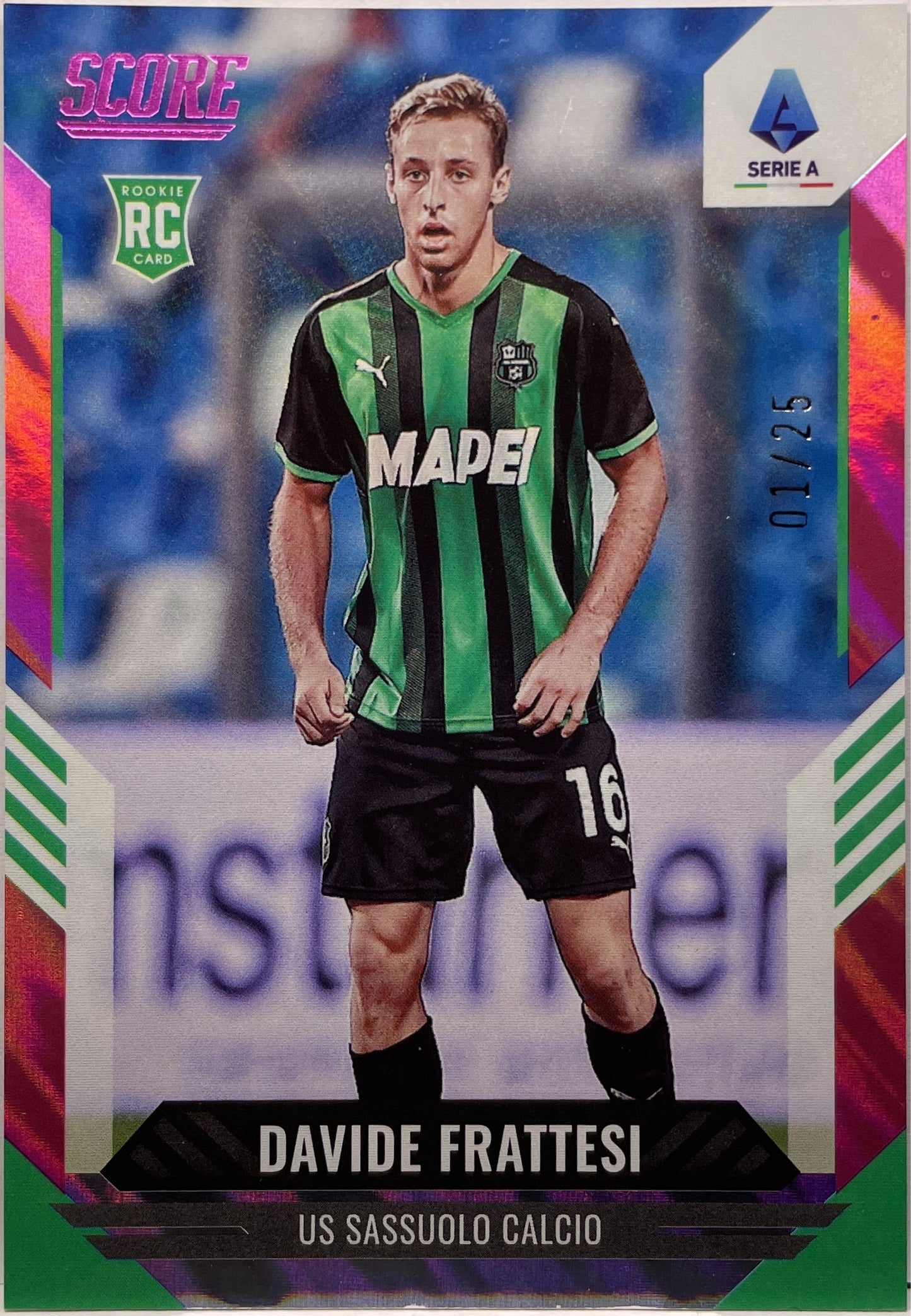 Davide Frattesi Rookie Rainbow Multicolor 1/1 1/5 3/10 2/15 1/25 4/49 41/99 Score Serie A 2021/22