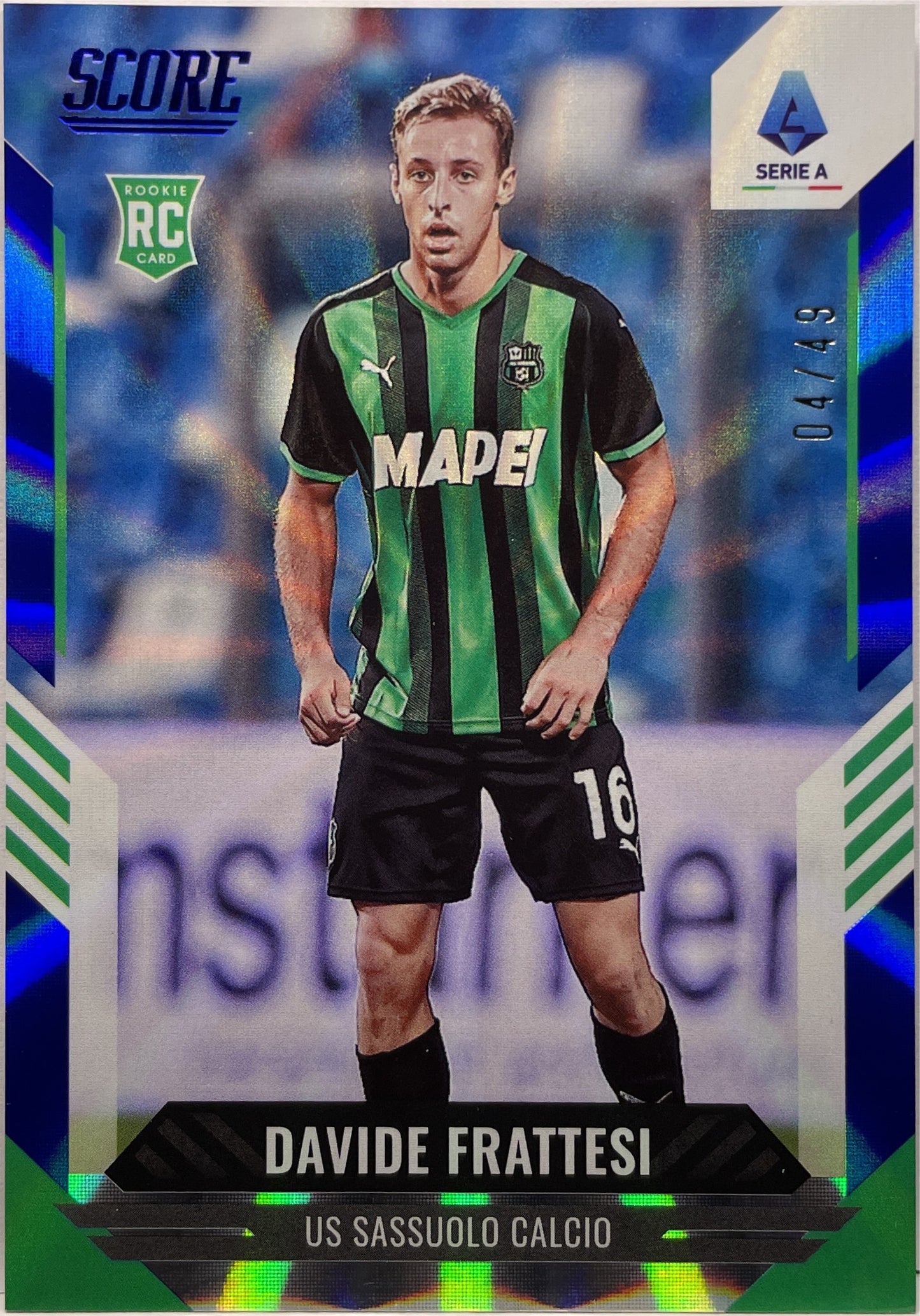 Davide Frattesi Rookie Rainbow Multicolor 1/1 1/5 3/10 2/15 1/25 4/49 41/99 Score Serie A 2021/22